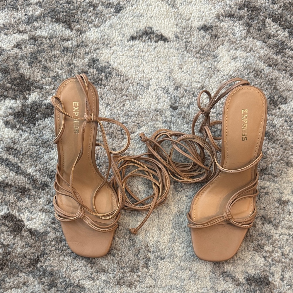 Express Women's Brown Strappy Heels